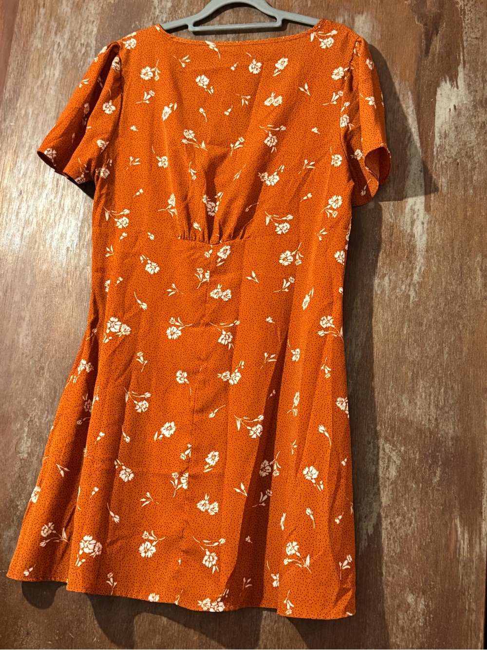 Cotton On Rust Orange Floral Midi Dress Lightweight Cottagecore Coastal Beach L - Picture 3 of 9